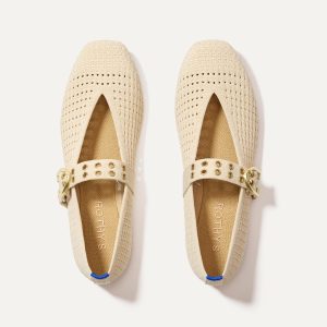 The Max Buckle Mary Jane - Off White Mesh